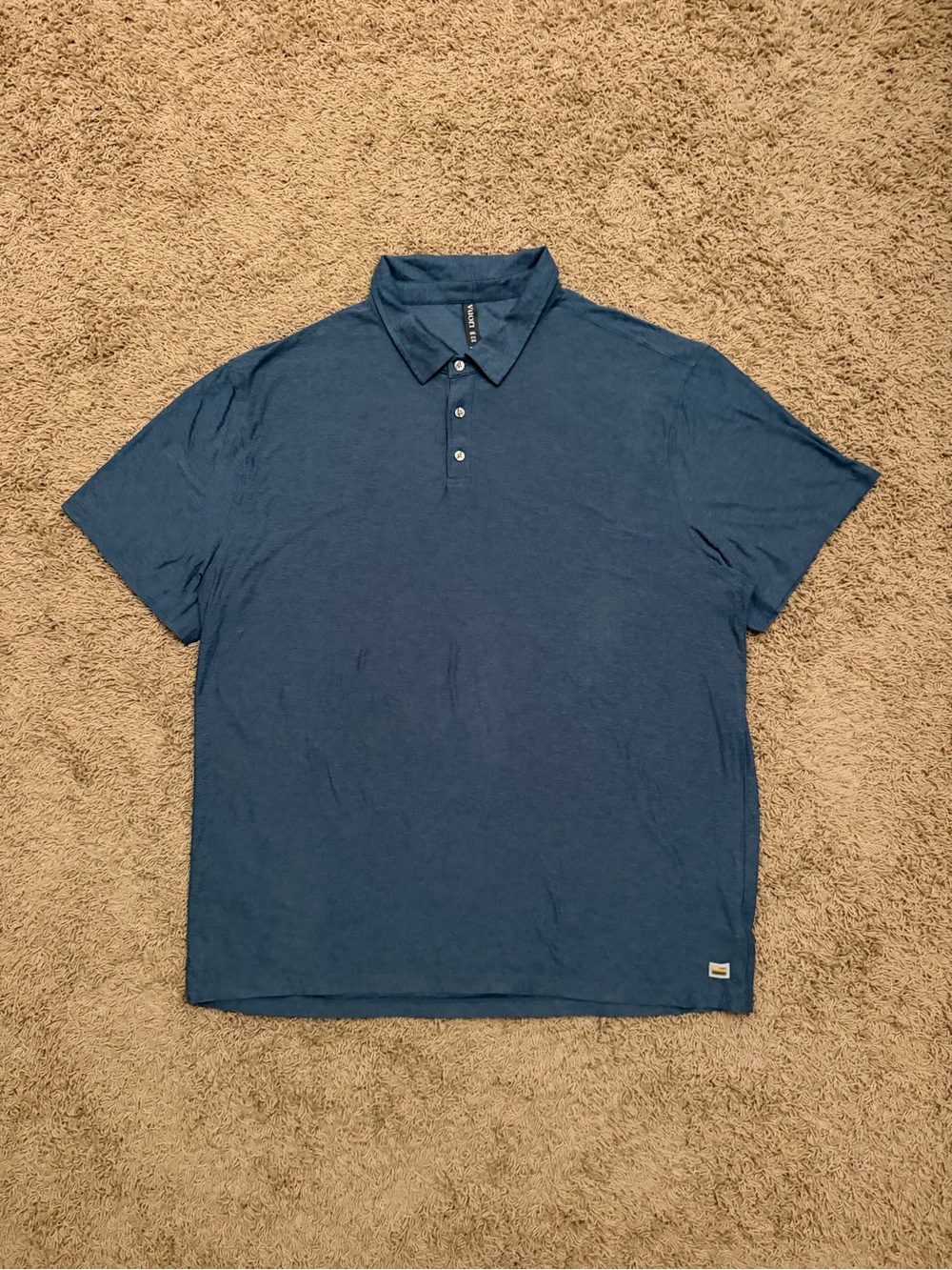 Vuori Blue Heathered Strato Tech Golf Performance Mens Polo Shirt Size 3XL XXXL